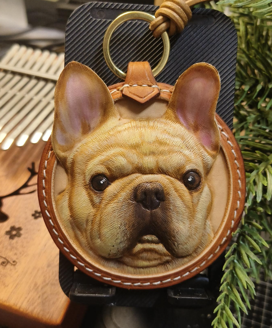 Handcrafted 3D Leather Pet Tag