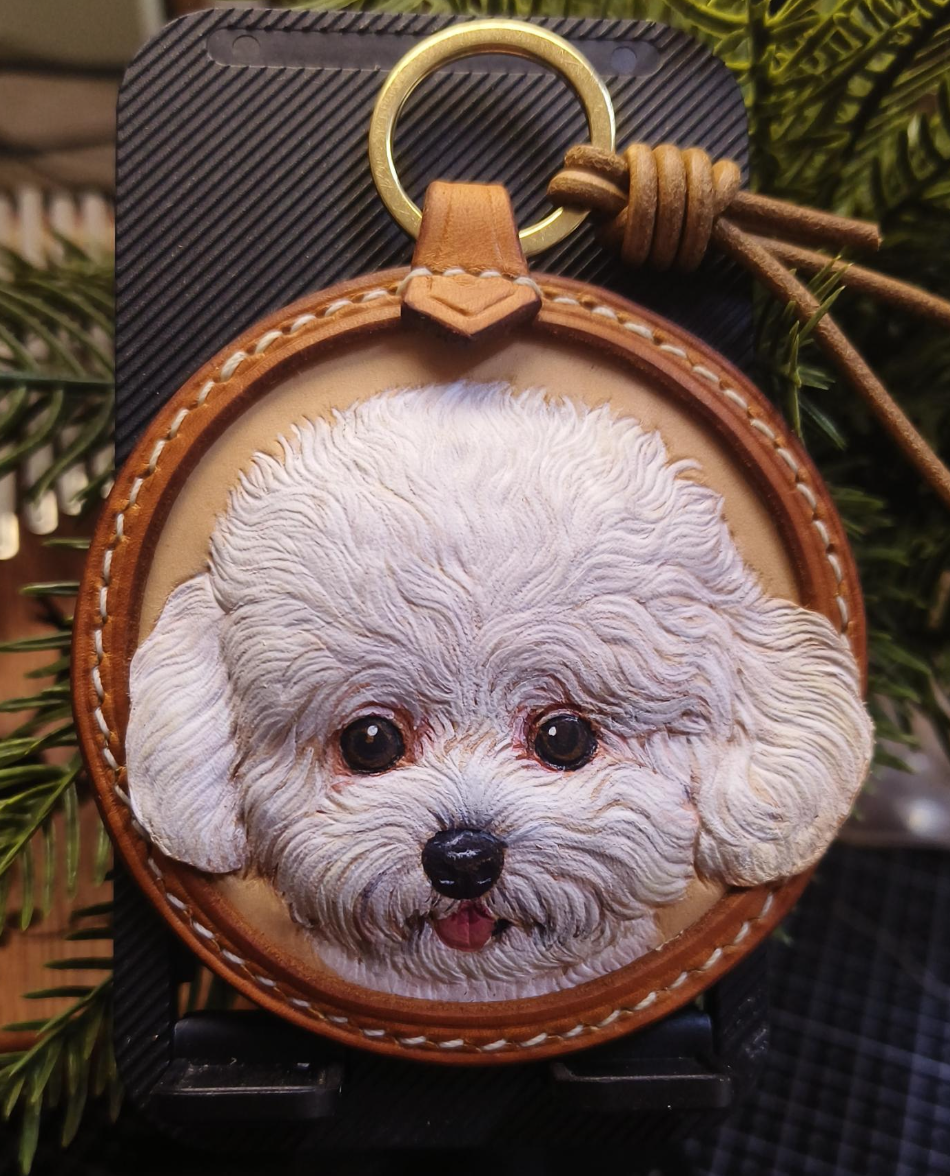 Handcrafted 3D Leather Pet Tag
