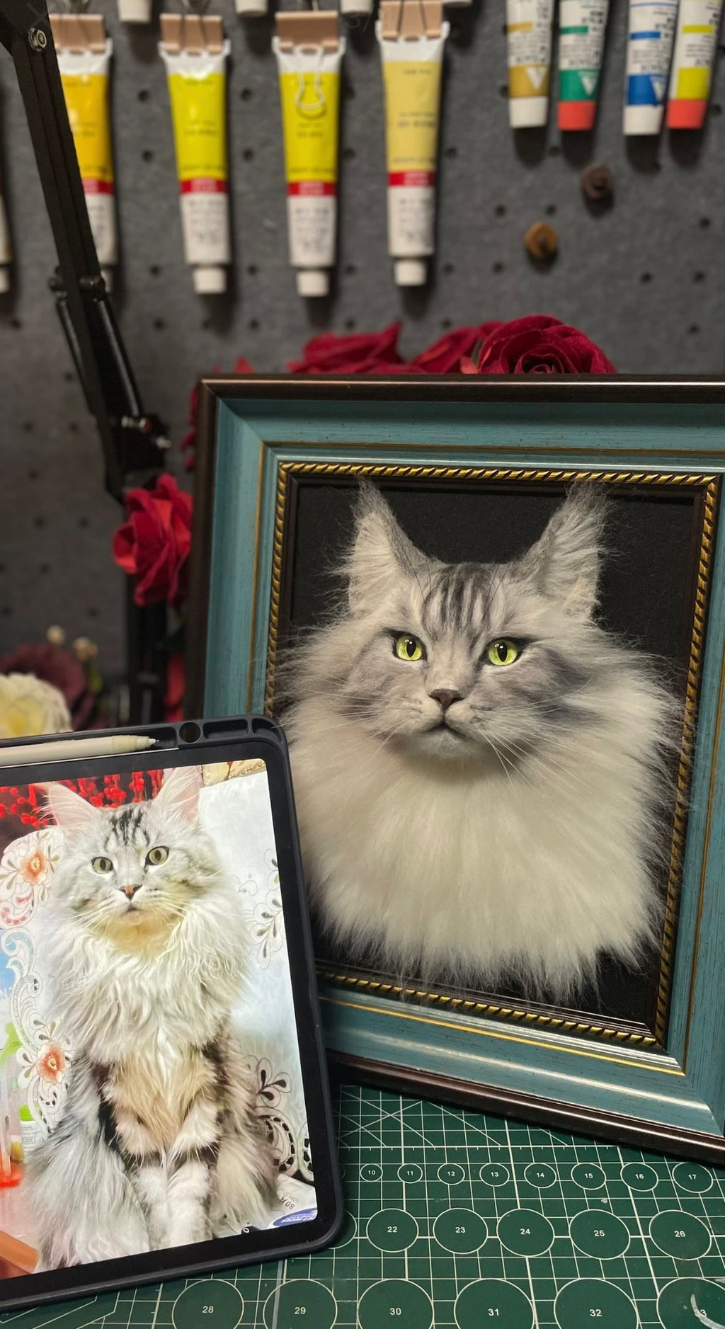 Custom Wool Felt Pet 3D Photo Frame Portrait