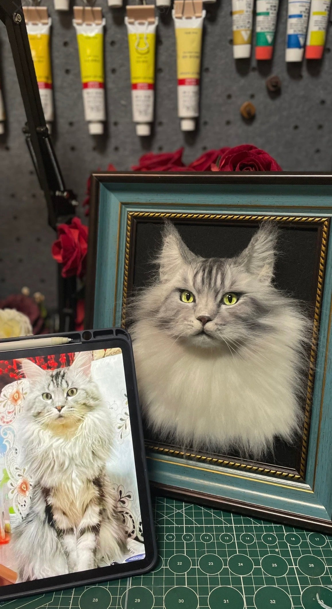 Custom Wool Felt Pet 3D Photo Frame Portrait