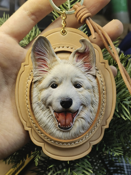 Luxury Lace Oval Leather Pet Tag